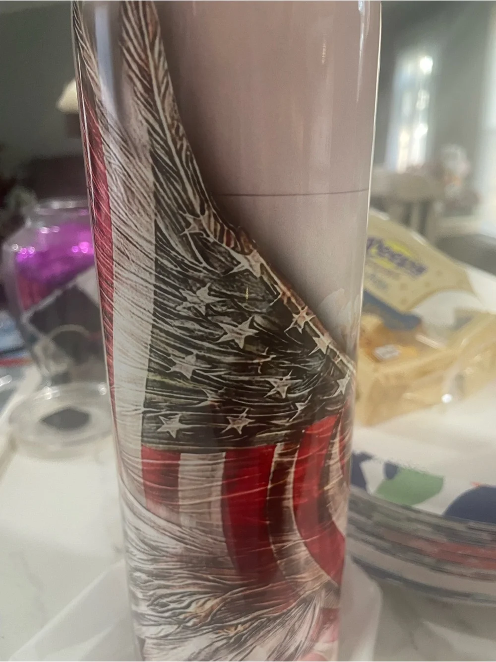 Patriotic Eagle & Semi Truck Travel Tumbler - Home Accents